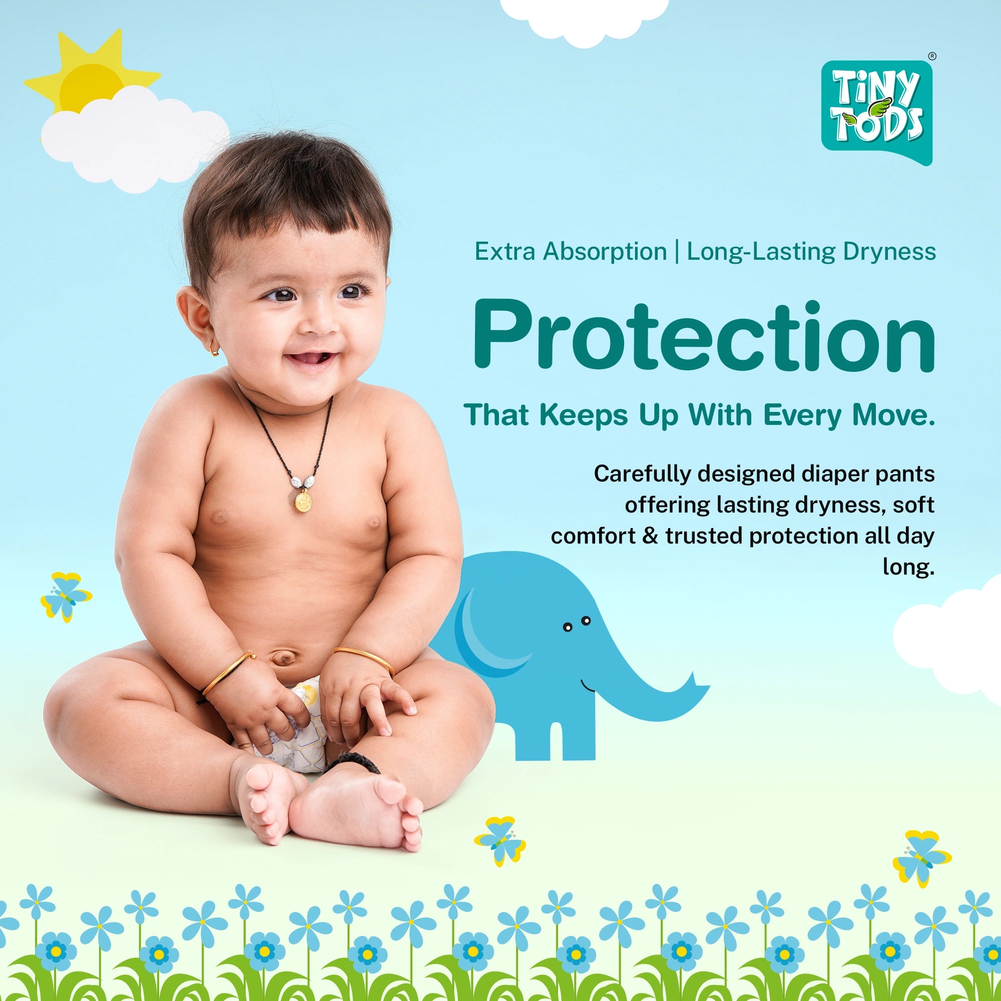 Tods Premium Baby Diapers – Jumbo Pack Small (78 Pants)