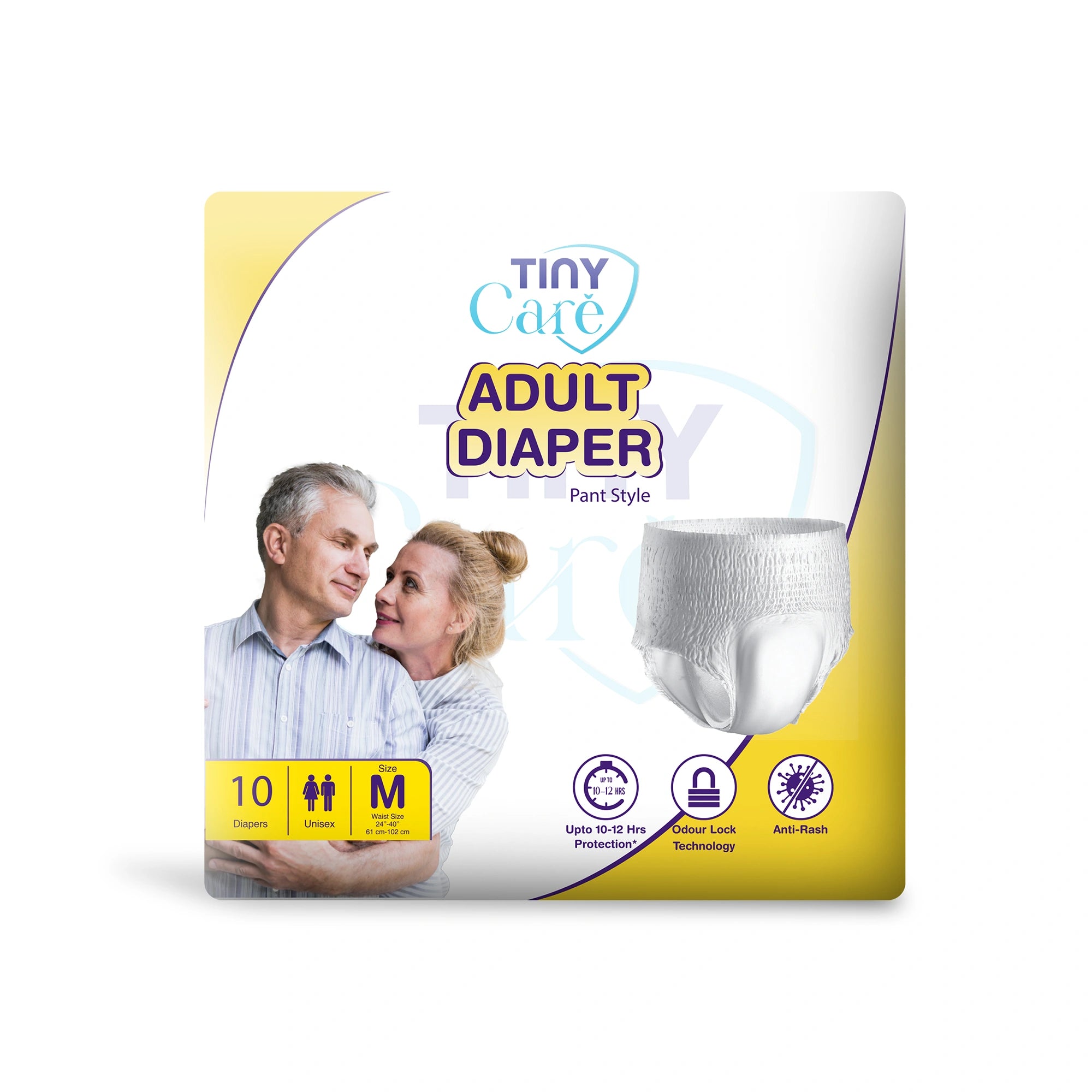 Tiny Care Adult Diaper Pants – Medium (M) | Pant Style, Up to 12 Hours Protection
