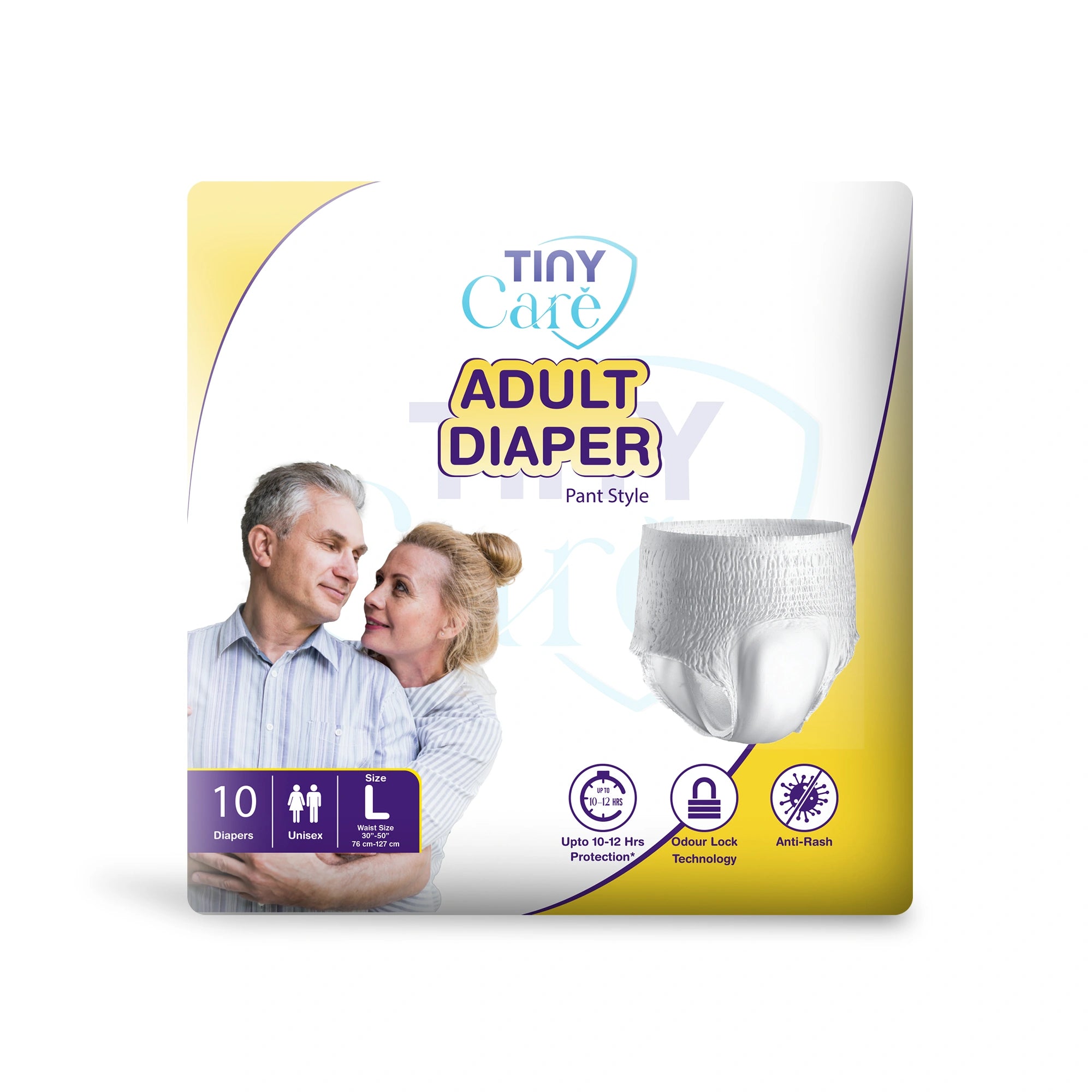 Tiny Care Adult Diaper Pants – Large (L) | Pant Style, Up to 12 Hours Protection