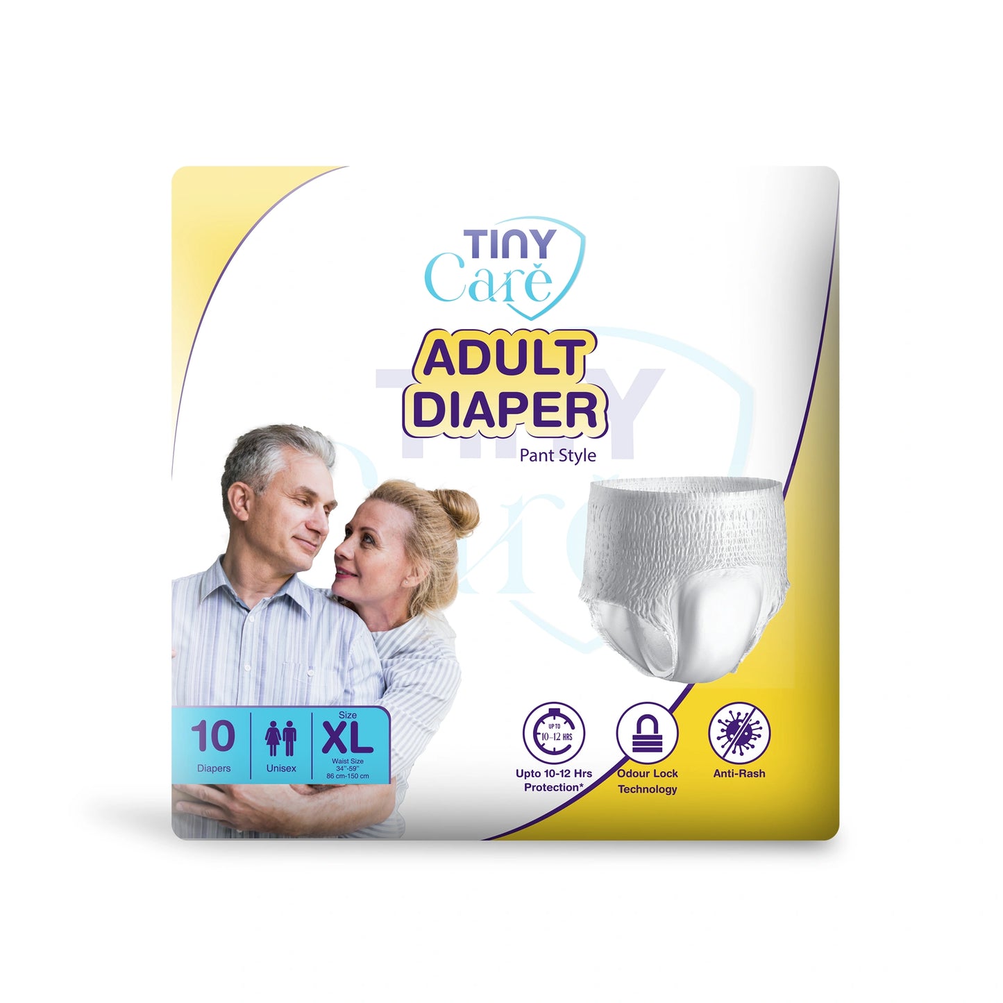Tiny Care Adult Diaper Pants – Extra Large (XL) | Pant Style, Up to 12 Hours Protection
