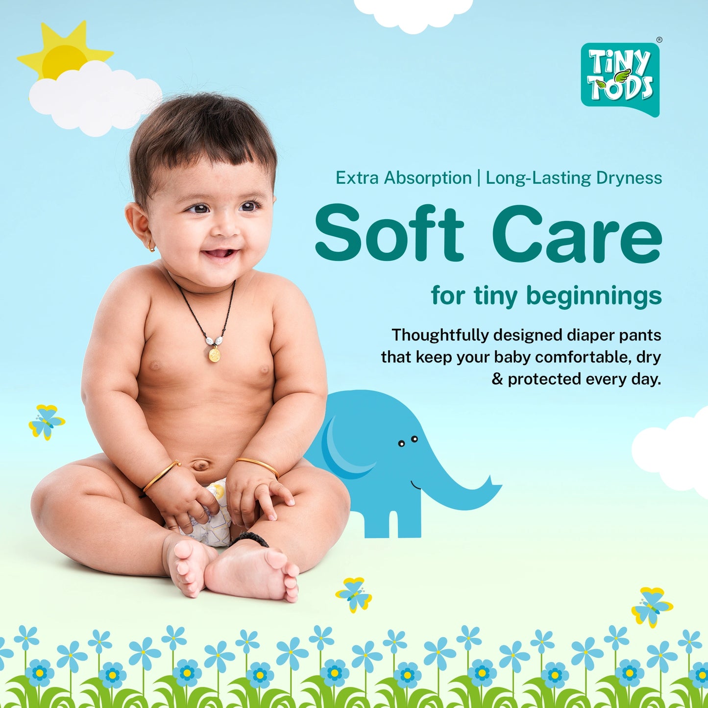 Premium Baby Diapers – Jumbo Pack Large (62 Pants)
