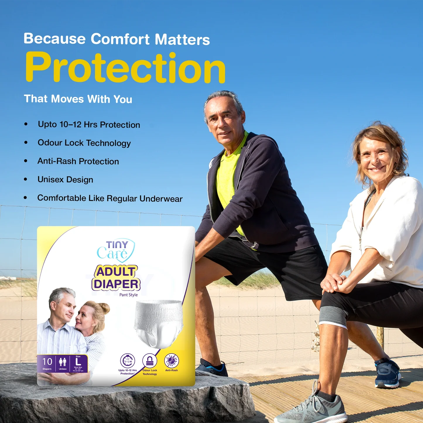 Tiny Care Adult Diaper Pants – Extra Large (XL) | Pant Style, Up to 12 Hours Protection