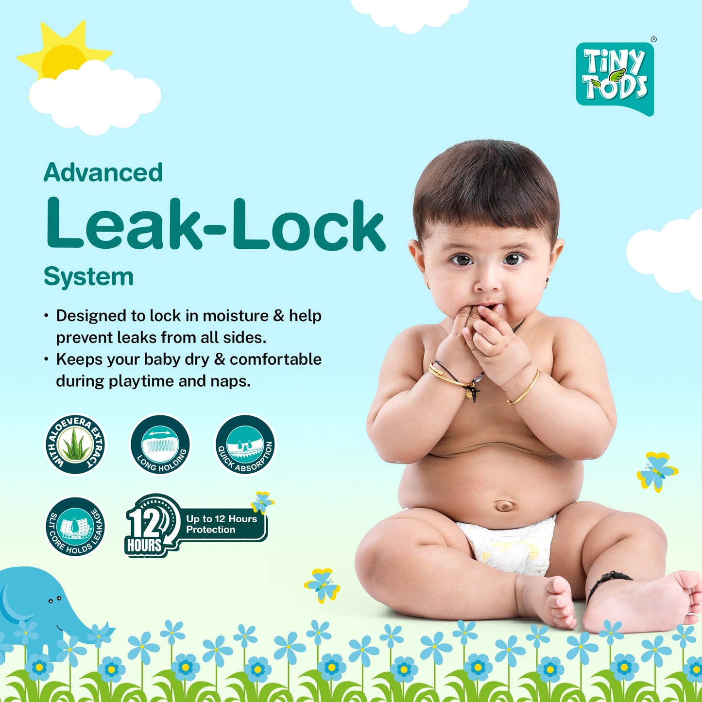 Premium Baby Diapers – Jumbo Pack Large (62 Pants)