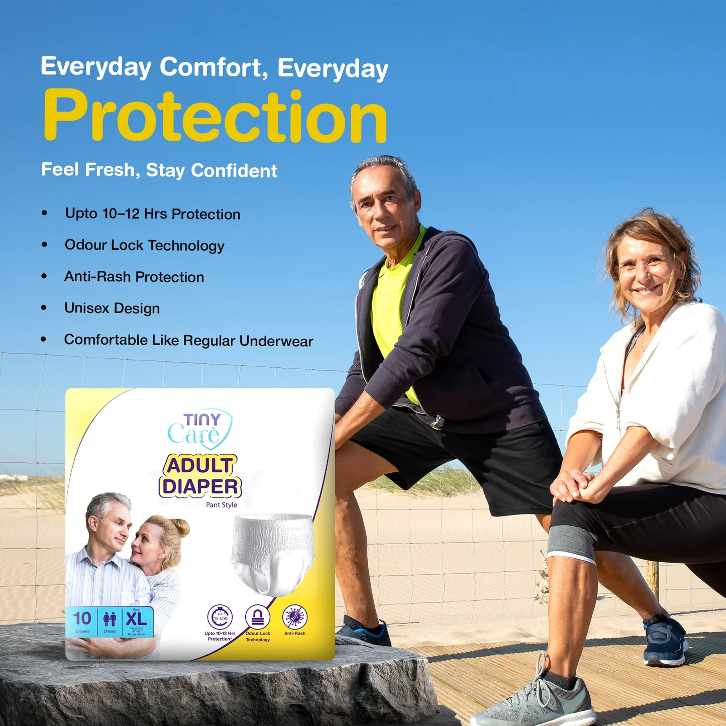 Tiny Care Adult Diaper Pants – Large (L) | Pant Style, Up to 12 Hours Protection