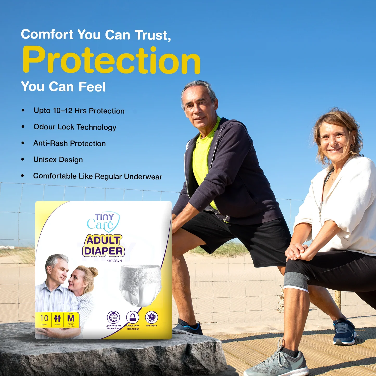 Tiny Care Adult Diaper Pants – Large (L) | Pant Style, Up to 12 Hours Protection
