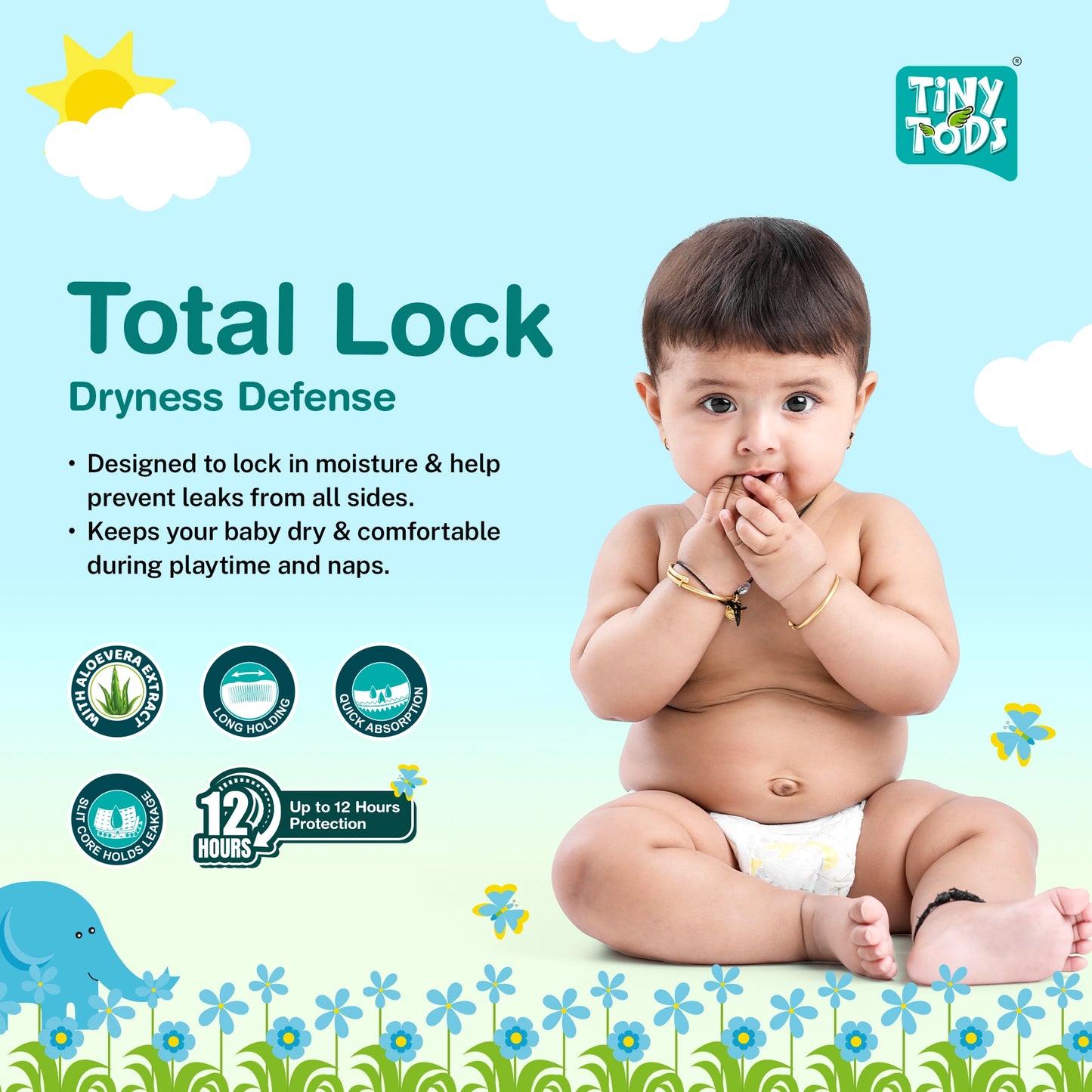 Tods Premium Baby Diapers – Jumbo Pack Small (78 Pants)