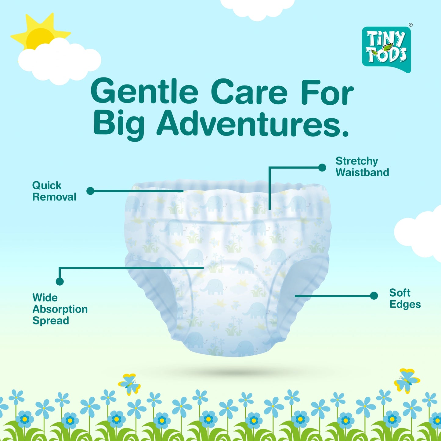 Tods Premium Baby Diapers – Jumbo Pack Small (78 Pants)