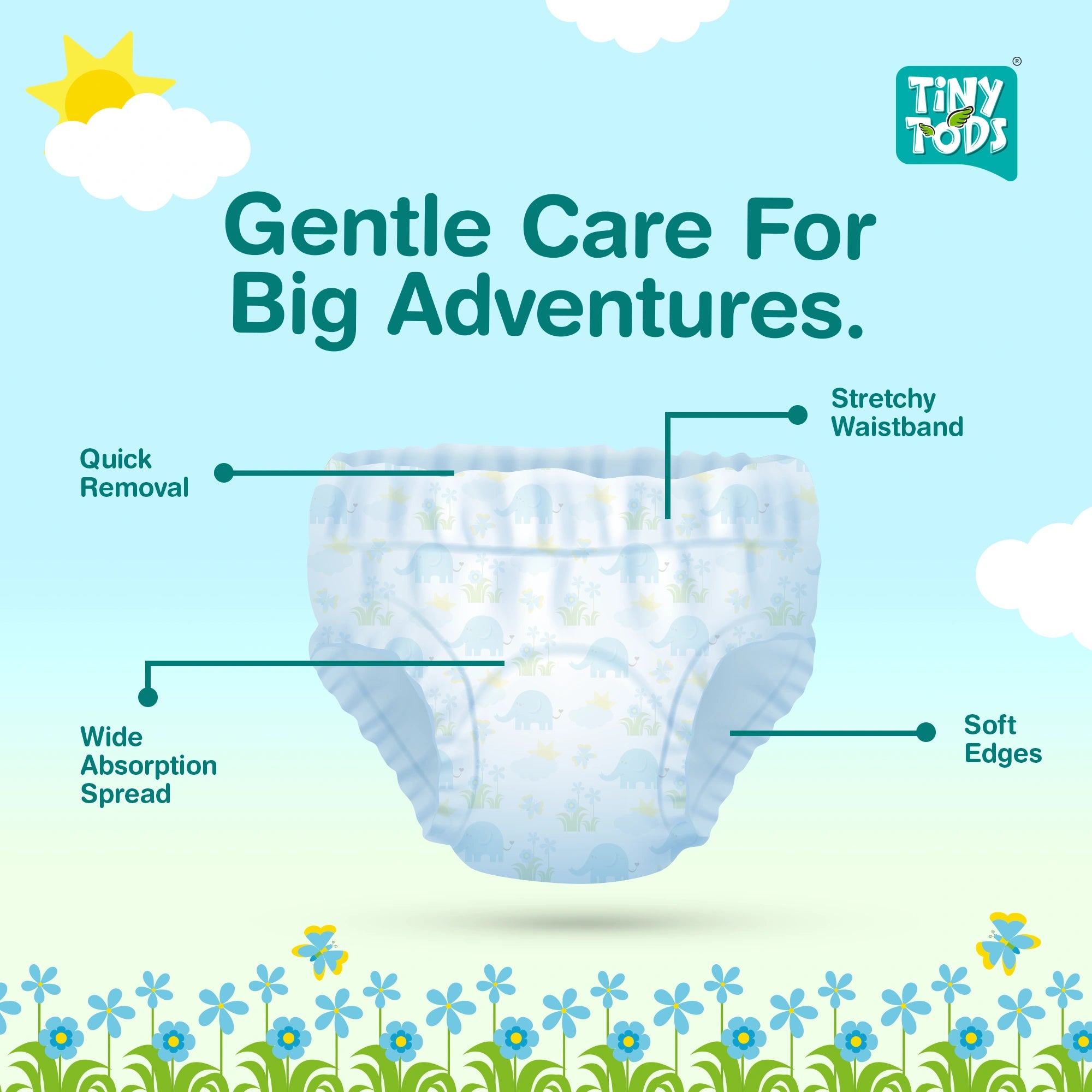 Tods Premium Baby Diapers – Jumbo Pack Small (78 Pants)