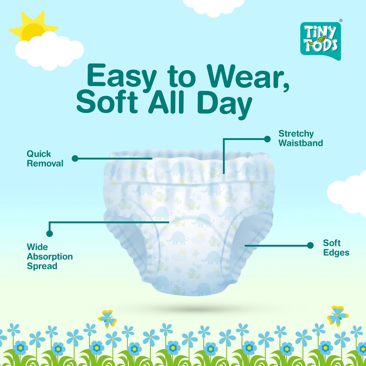 Premium Baby Diapers – Jumbo Pack Large (62 Pants)