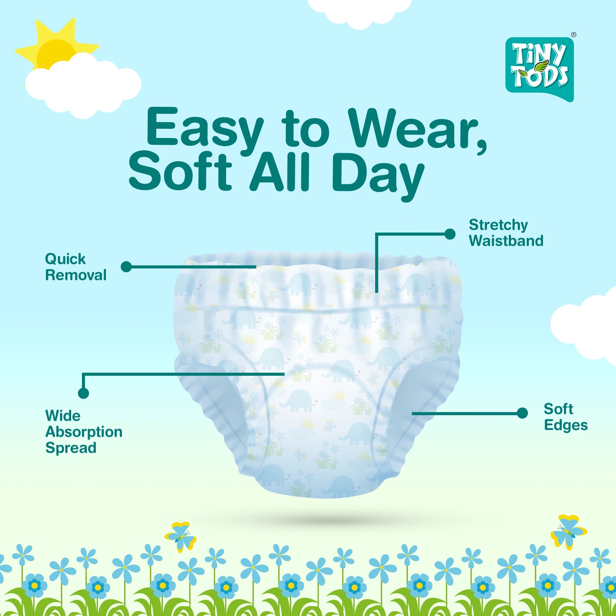 Premium Baby Diapers – Jumbo Pack Large (62 Pants)