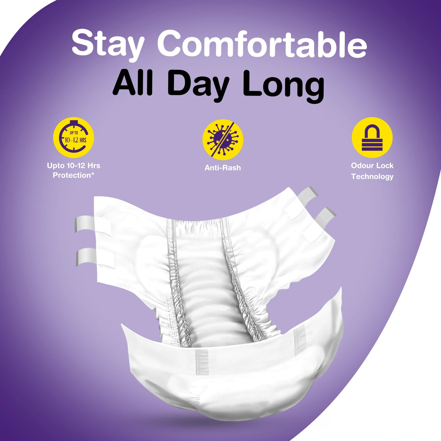 Tiny Care Adult Diapers – Tape Style Medium (M) | Up to 12 Hours Protection