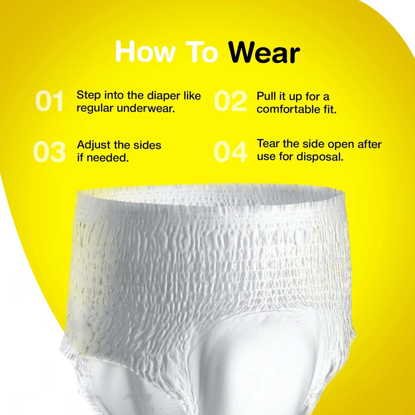 Tiny Care Adult Diaper Pants – Large (L) | Pant Style, Up to 12 Hours Protection