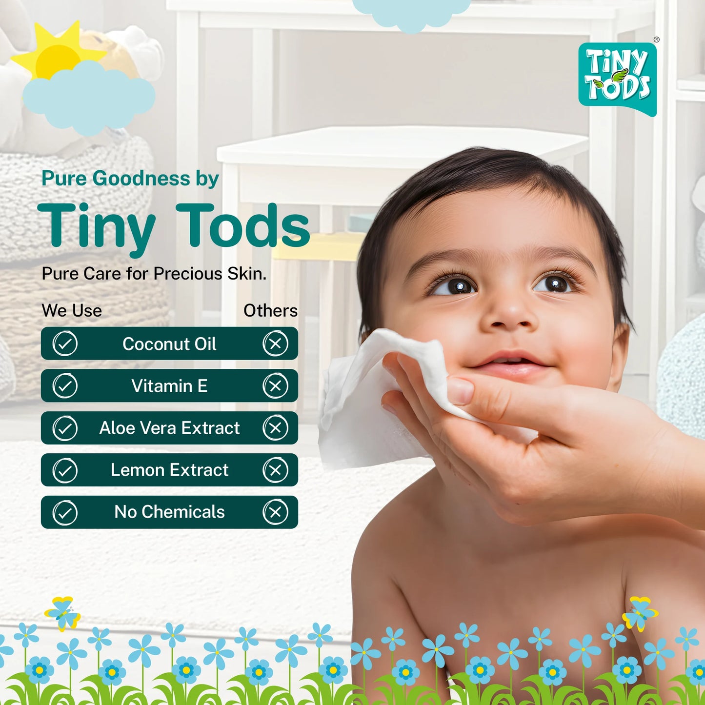 Gentle Baby Wet Wipes with Aloe Vera – Soft & Non-Sticky Care