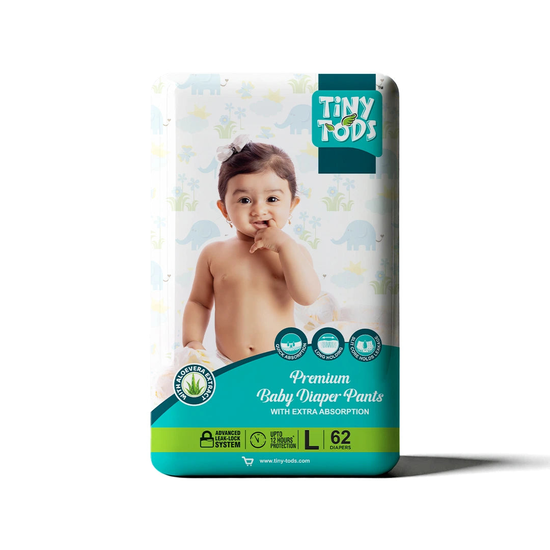 Premium Baby Diapers – Jumbo Pack Large (62 Pants)