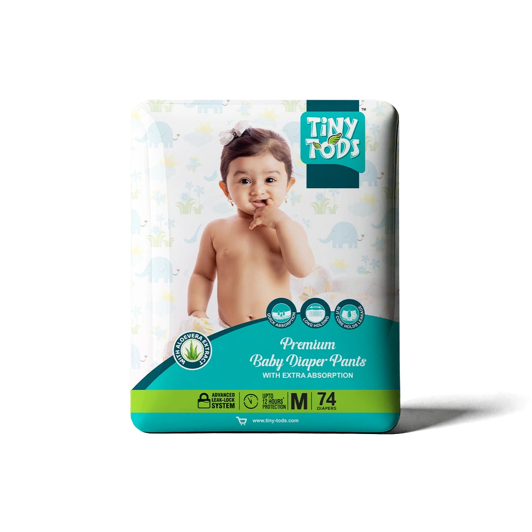 Premium Baby Diapers – Jumbo Pack Medium (74 Pants