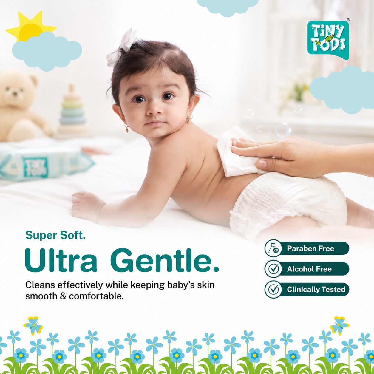 Gentle Baby Wet Wipes with Aloe Vera – Soft & Non-Sticky Care