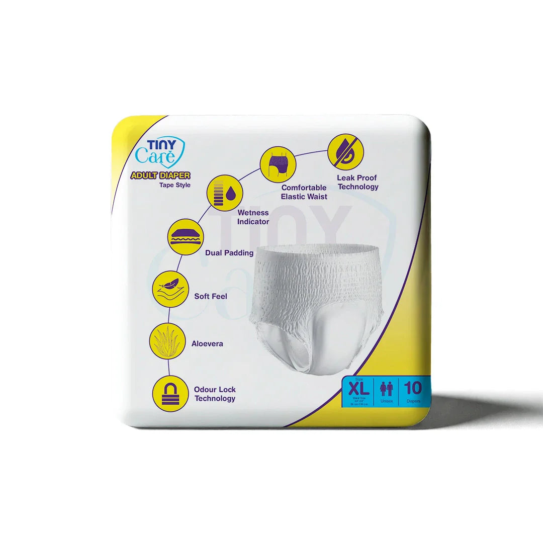 Tiny Care Adult Diaper Pants – Large (L) | Pant Style, Up to 12 Hours Protection