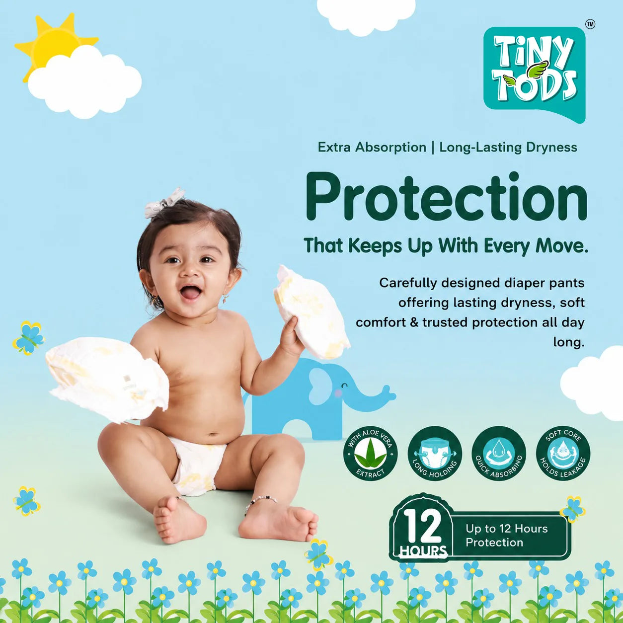 Premium Baby Diapers – Jumbo Pack Medium (74 Pants)
