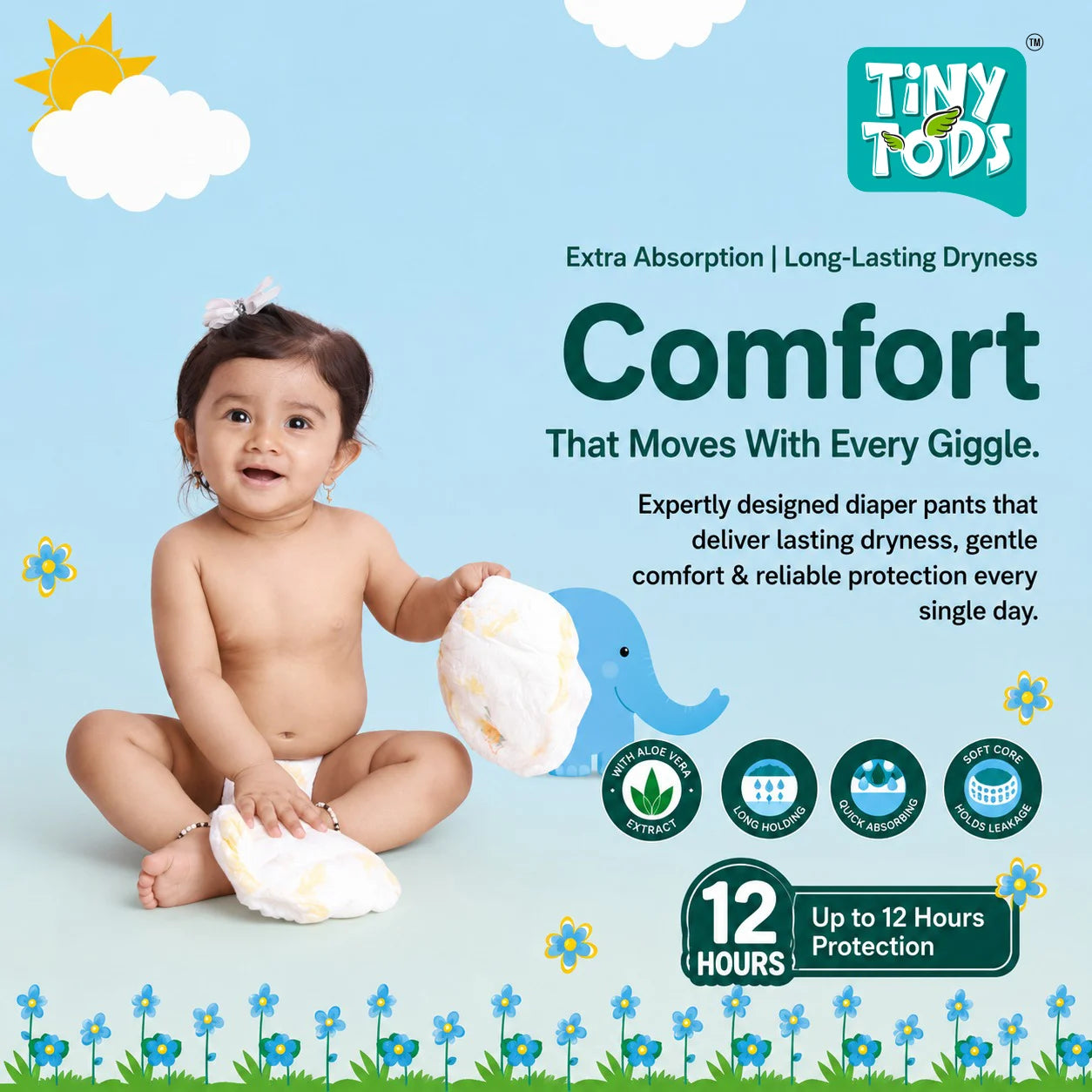 Premium Baby Diapers – Jumbo Pack Medium (74 Pants)